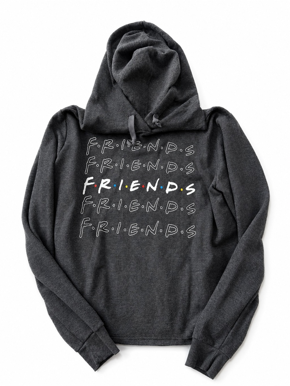 Friends Logo Charcoal Gray Hoodie Sweater - Picture 1 of 2